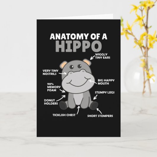 Sweet Hippo Statement Anatomie eines Hippo Karte (Gelbe Blume)