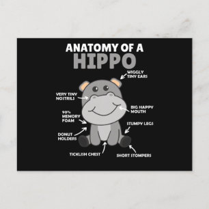 Sweet Hippo Statement Anatomie eines Hippo Postkarte