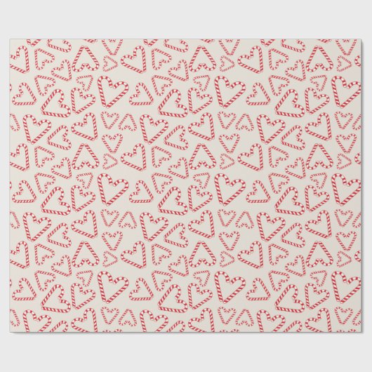 Sweet Holiday Candy Cane Hört Weihnachten Nahtlos Geschenkpapier (Flach)