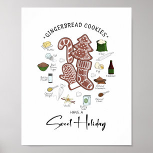 Sweet Holiday Gingerbrot Holiday Poster