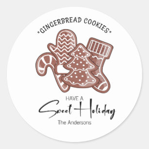 Sweet Holiday Gingerbrot Holiday Runder Aufkleber