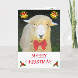 Sweet Holiday Sheep & Bow Krawatte Weihnachtskarte Feiertagskarte
