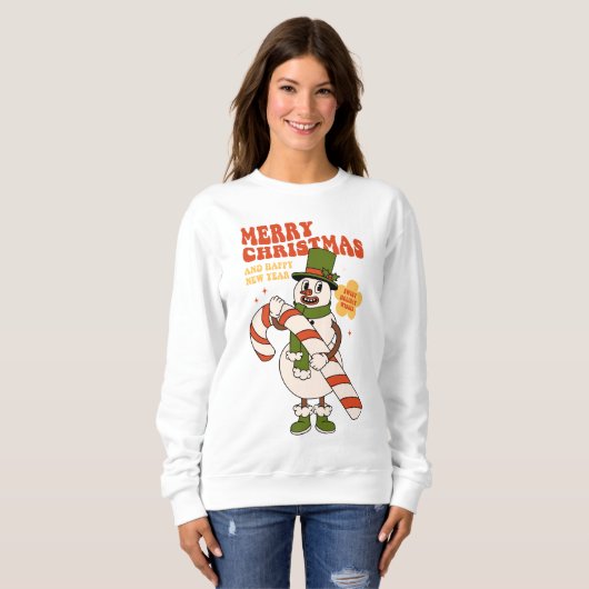 Sweet Holiday wünscht sich ein Candy Cane Weihnach Sweatshirt (Vorne ganz)