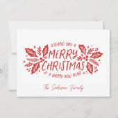 Sweet Holly Greenerity Christmas Red Feiertagskarte (Vorderseite)