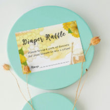Sweet Honey and Bee Baby Shower Diaper Raffle Game