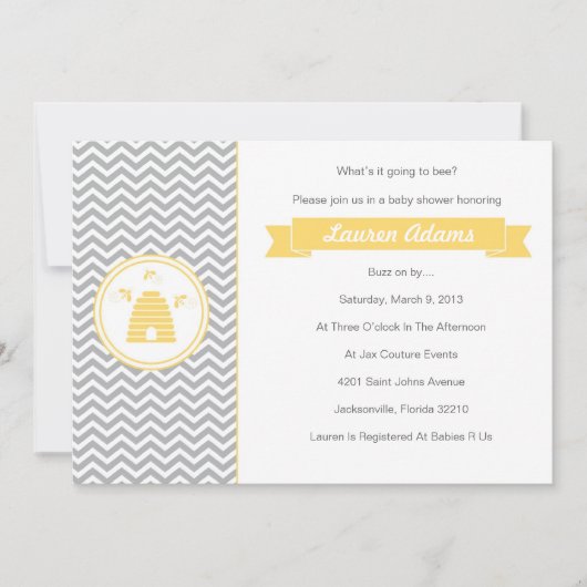 Sweet Honey Baby Dusche Einladung (Vorderseite)