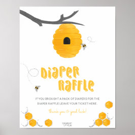 Sweet Honey Bee Baby Dusche Windel Raffle Schild