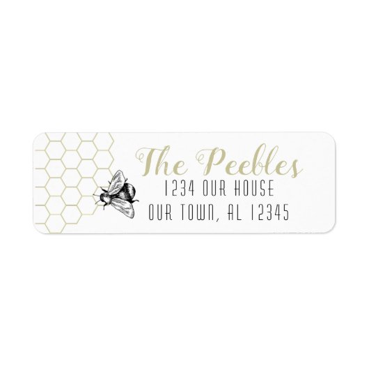 Sweet Honey Bee Custom Address Labels (Vorne)