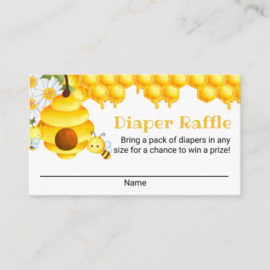 Sweet Honey Bee Diaper Raffle Card Begleitkarte (Vorderseite)