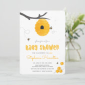 Sweet Honey Bee Gender Neutral Baby Dusche Einladung (Stehend Vorderseite)