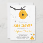 Sweet Honey Bee Gender Neutral Baby Dusche Einladung (Vorderseite)