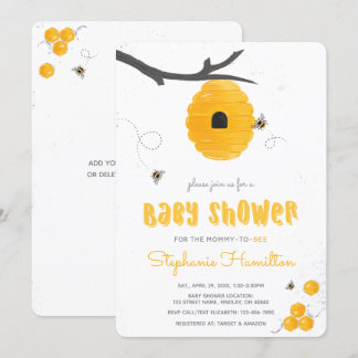 Sweet Honey Bee Gender Neutral Baby Dusche Einladung