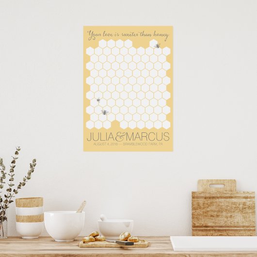 Sweet Honey Bee Guestbook Poster - WÄHLENFARBE (Küche)