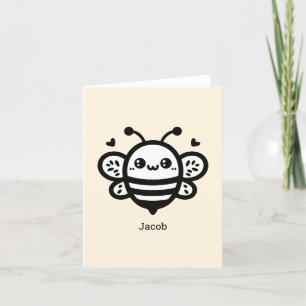 Sweet Honey Bee - Kawaii Kinderzimmer Line Art Dankeskarte