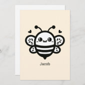 Sweet Honey Bee - Kawaii Kinderzimmer Line Art Einladung (Vorne/Hinten)