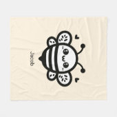 Sweet Honey Bee - Kawaii Kinderzimmer Line Art Fleecedecke (Vorderseite (Horizontal))
