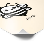 Sweet Honey Bee - Kawaii Kinderzimmer Line Art Fotodruck (Ecke)