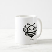 Sweet Honey Bee - Kawaii Kinderzimmer Line Art Kaffeetasse (VorderseiteRechts)