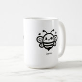 Sweet Honey Bee - Kawaii Kinderzimmer Line Art Kaffeetasse (VorderseiteRechts)