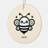 Sweet Honey Bee - Kawaii Kinderzimmer Line Art Keramik Ornament (Links)