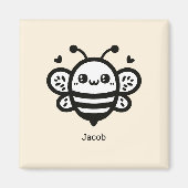 Sweet Honey Bee - Kawaii Kinderzimmer Line Art Magnet (Vorne)