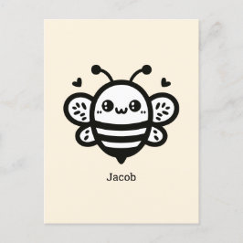 Sweet Honey Bee - Kawaii Kinderzimmer Line Art Postkarte