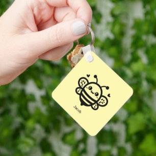 Sweet Honey Bee - Kawaii Kinderzimmer Line Art Schlüsselanhänger