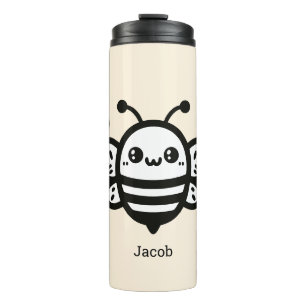 Sweet Honey Bee - Kawaii Kinderzimmer Line Art Thermosbecher