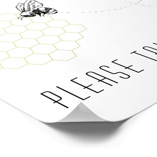 Sweet Honey Bee Party Decke Gefallen Zeichen Poster (Ecke)