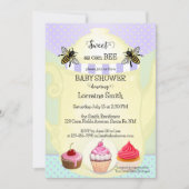 Sweet Honey Bee Tea Cupcake Baby Showroom Einladung (Vorderseite)