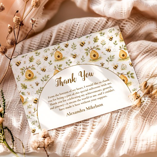 Sweet Honey Bee Wild One Birthday Dankeskarte