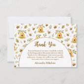 Sweet Honey Bee Wild One Birthday Dankeskarte (Vorderseite)