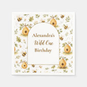 Sweet Honey Bee Wild One Birthday Serviette (Vorderseite)