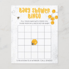 Sweet Honey Bee Yellow Baby Dusche Bingo Spiel