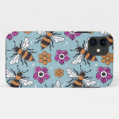 Sweet Honey Bees Pattern Case-Mate iPhone Hülle (Rückseite (Horizontal))