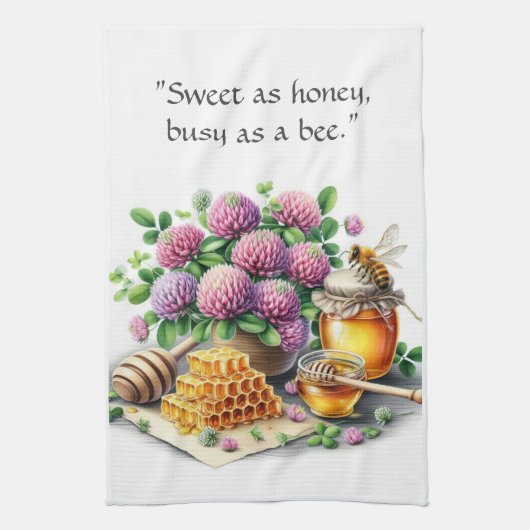 Sweet Honey Besy Bee Red Clover Kitchen Handtücher (Vertikal)