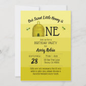 Sweet Honey ist ein erster Geburtstag Einladung (Vorderseite)