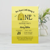 Sweet Honey ist ein erster Geburtstag Einladung (Stehend Vorderseite)