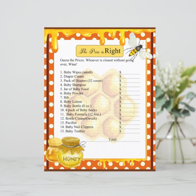 Sweet Honeybee Baby Dusche Der Preis ist das richt (Stehend Vorderseite)