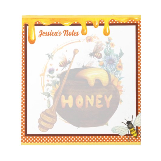 Sweet Honeybee Baby Dusche Notizblock (Vorderseite)