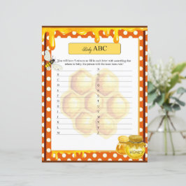 Sweet Honeybee Baby Shower ABC Game
