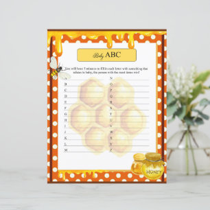 Sweet Honeybee Baby Shower ABC Game