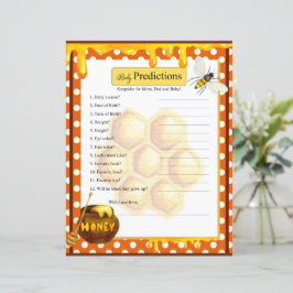 Sweet Honeybee Baby Shower Baby Predication Game