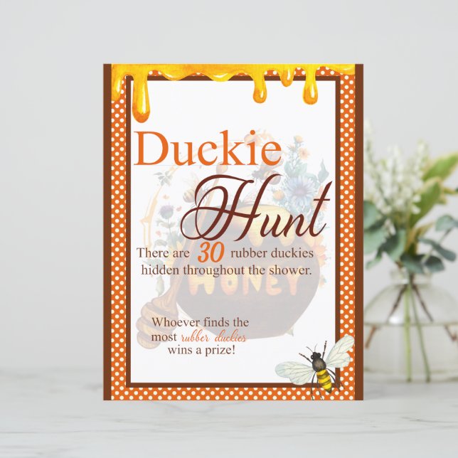 Sweet Honeybee Baby Shower Duck Hunt Game (Stehend Vorderseite)