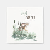 Sweet Hoppy Oaster Bunny Watercolor Serviette (Vorderseite)