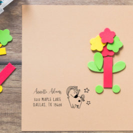 Sweet Horse Doodle Custom Kids Name Personalisiert Permastempel