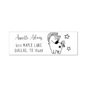 Sweet Horse Doodle Custom Kids Name Personalisiert Permastempel (Design)