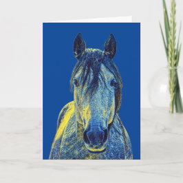Sweet Horse in Blues Künstlerisch Note Card Karte