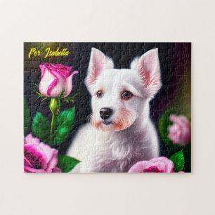 Sweet Hund und Rose Puzzle