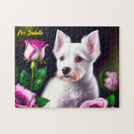 Sweet Hund und Rose Puzzle (Horizontal)